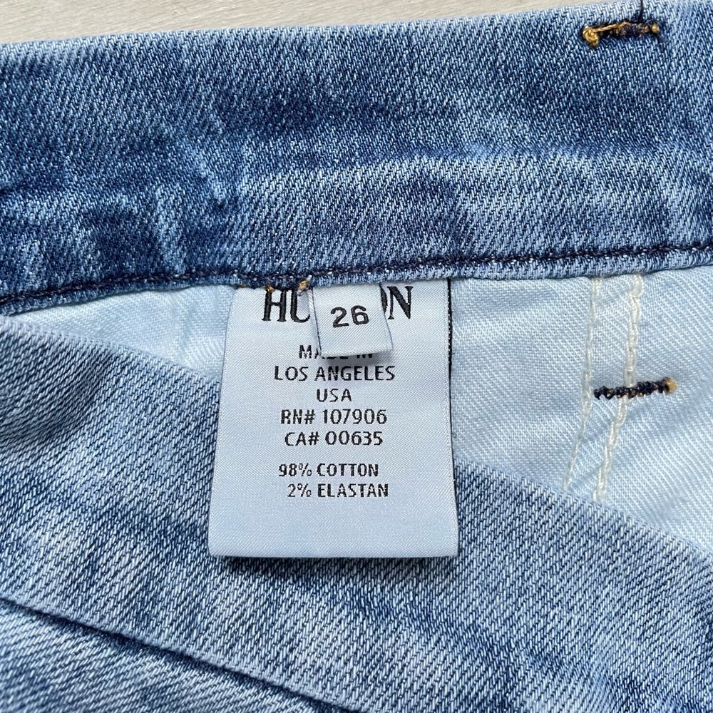 Hudson Women’s Jeans Jamie Slim Chino Light Wash Frayed Hem Size 26 Made in USA - Picture 6 of 10
